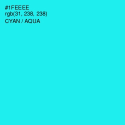 #1FEEEE - Cyan / Aqua Color Image